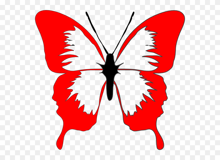 Transparent Asterisk Clipart - Black And White Clip Art Design Butterfly - Png Download