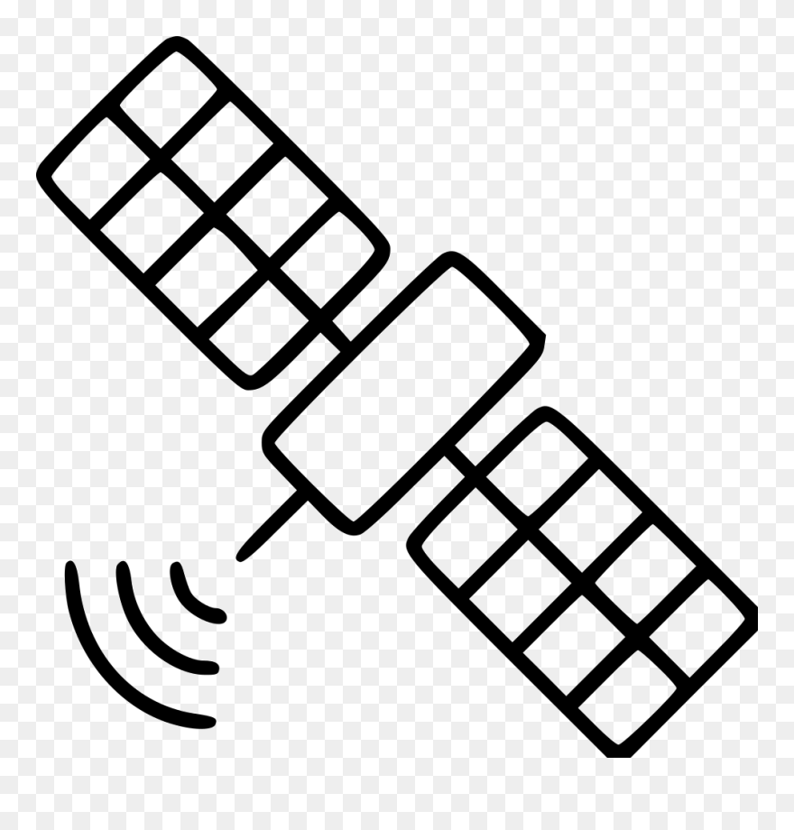 Space Orbit Wireless Connection - Satellite Sketch Clipart
