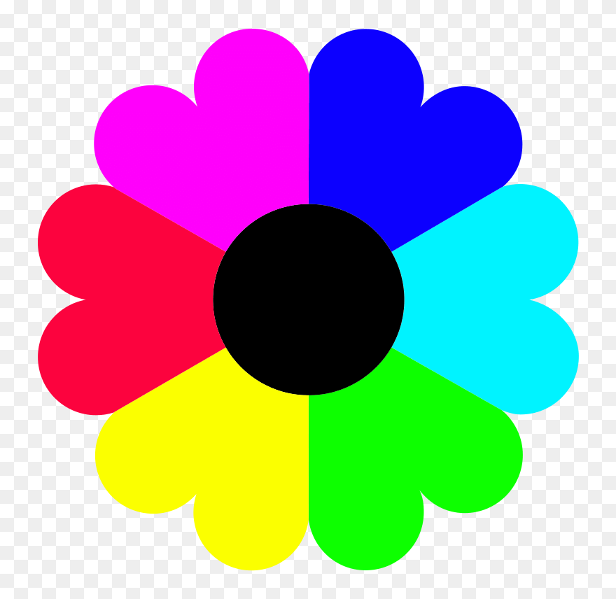 Color Drawing Petal Computer Icons - Rainbow Flower Clipart - Png Download