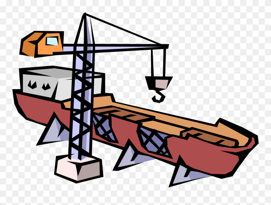 Vector Illustration Of Shipbuilding Ship At Dry Dock - Ship Dry Dock Clipart - Png Download