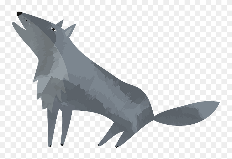 Howling Wolf Clipart - Shark - Png Download