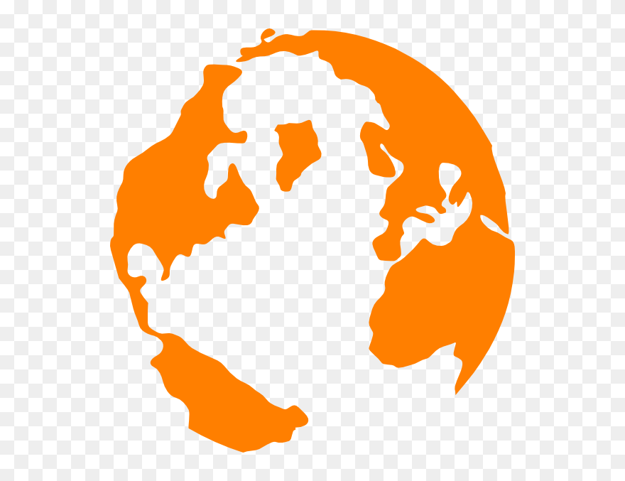 Orange Globe Clip Art At Clker - Globe Clipart Black And White Png Transparent Png