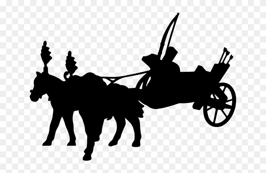 Transparent Chariot Clipart Black And White - Buck Doe Fawn Silhouette - Png Download