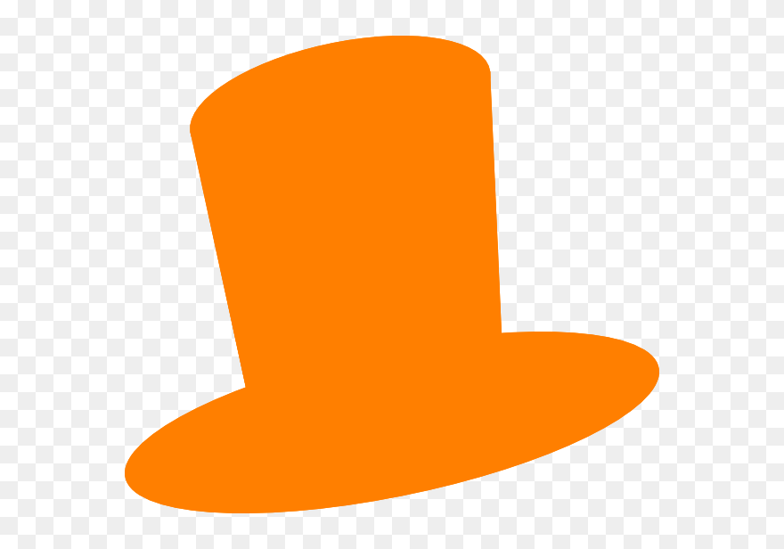 Orange Hat Clip Art - Orange Top Hat Clipart - Png Download