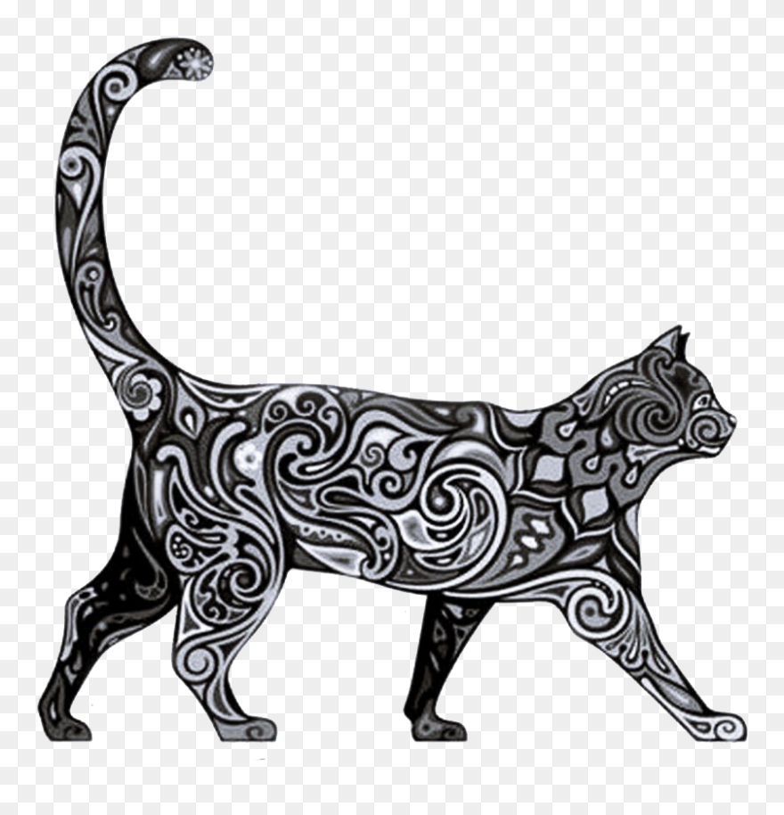 Abstract Cat Png Clipart - Black Shirt Design Png Transparent Png