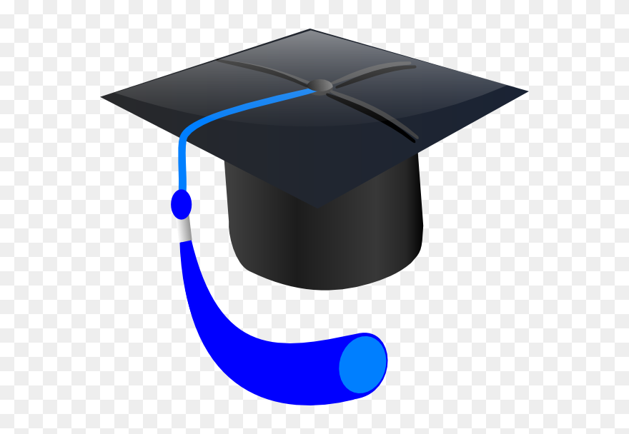 Blue Graduation Cap Clip Art - Graduation Cap With Blue Tassel - Png Download