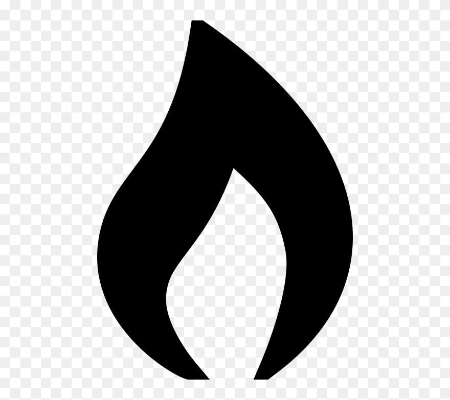 Fire Flame Burn - Candle Flame Clipart Black And White - Png Download