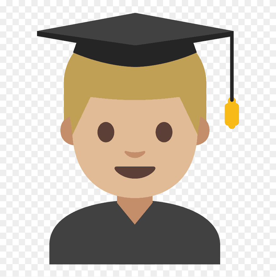 Man Student Emoji Clipart - Clipart Graduation Girl Face - Png Download