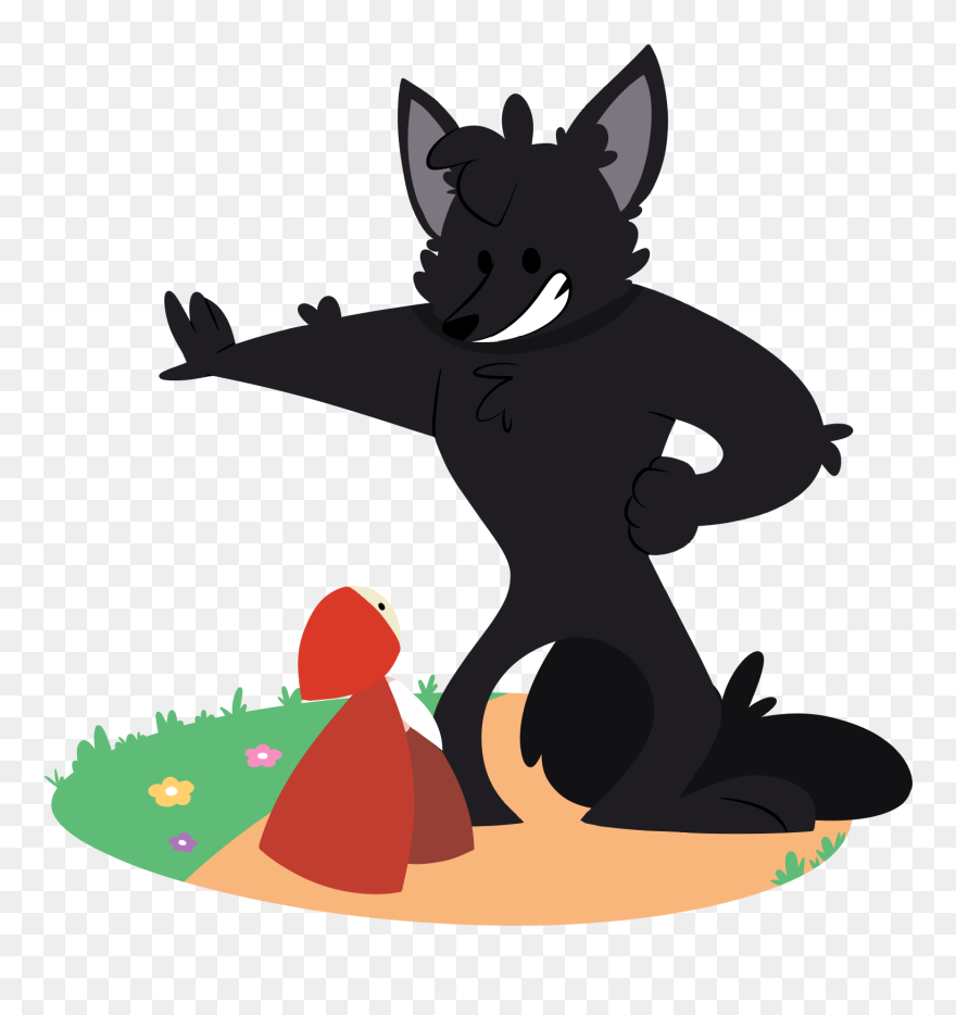 Transparent Big Bad Wolf Clipart - Little Red Riding Hood Clip Art - Png Download