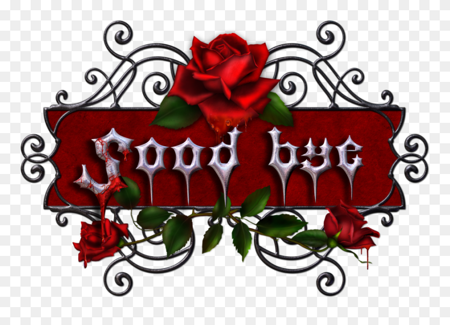 Goodbye Clipart Bye - Gothic Roses - Png Download