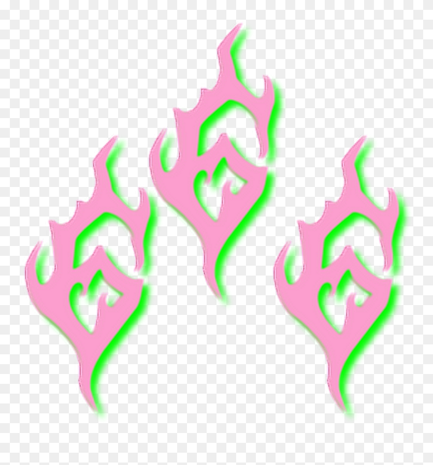 #666 #pink #green #flames #devil #satan #satanist #goth - 666 Png Clipart
