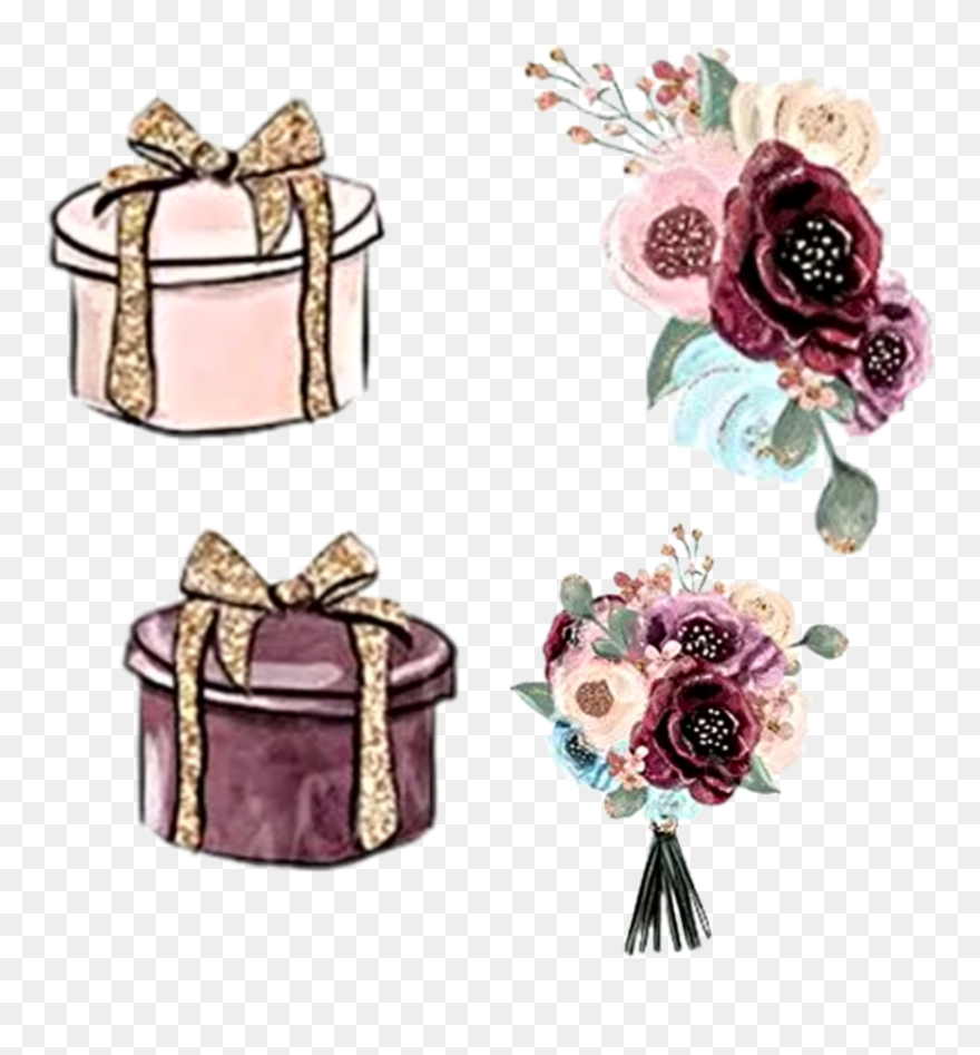 #watercolor #clipart #burgundy #flowers - Flowers In Cream And Purple Burgundy Png Transparent Png