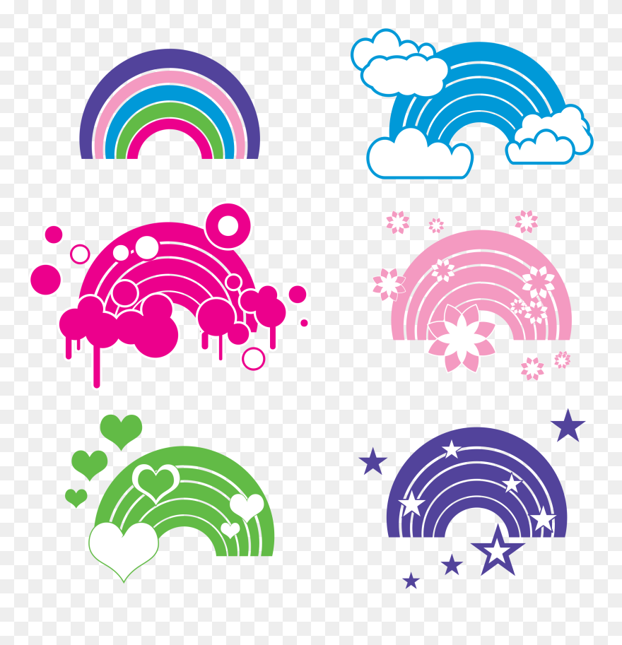 Clipart - Pink And Purple Rainbow Clipart - Png Download