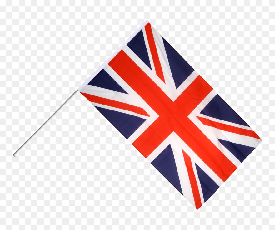 Great Britain Hand Waving Flag - British Flag On Stick Clipart