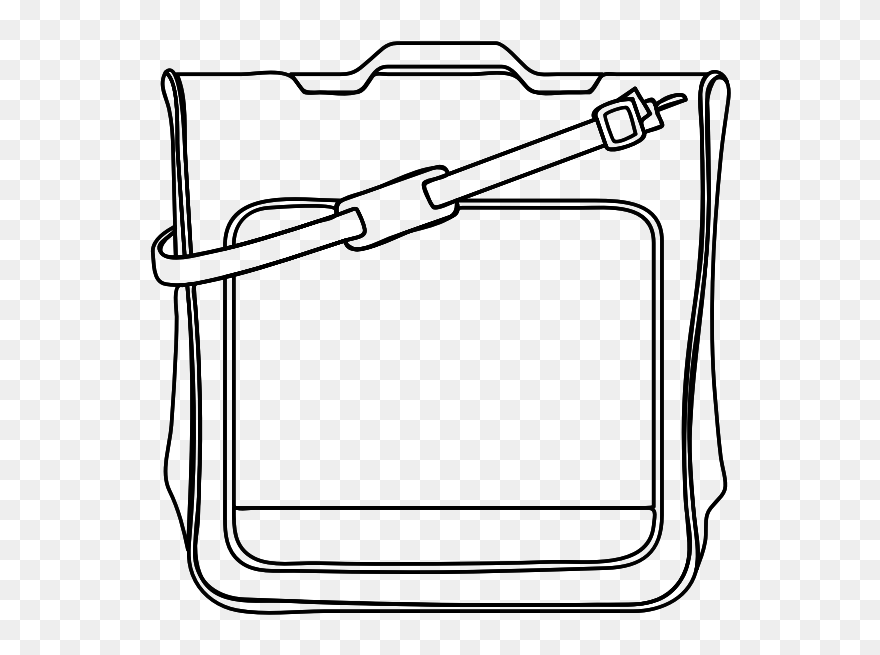 Shoulder Satchel Illustration - Gambar Tas Kartun Hitam Putih Clipart
