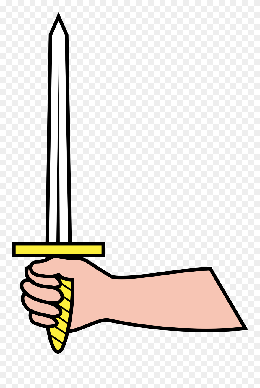 Dagger Clipart Svg - Hand Holding Sword Vector - Png Download
