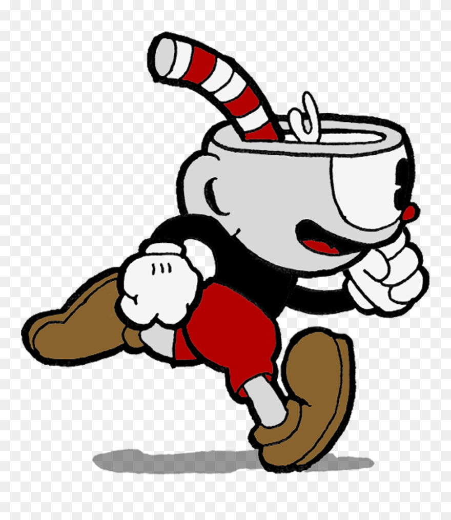 Cuphead Running And Shooting Clipart