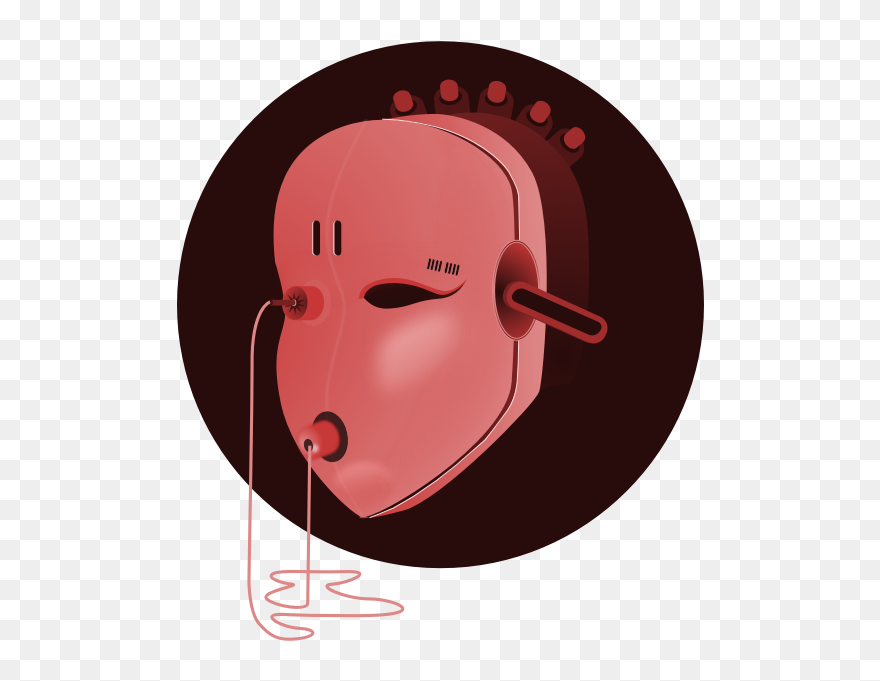 Pink Robot Face - Cara Electronica Clipart