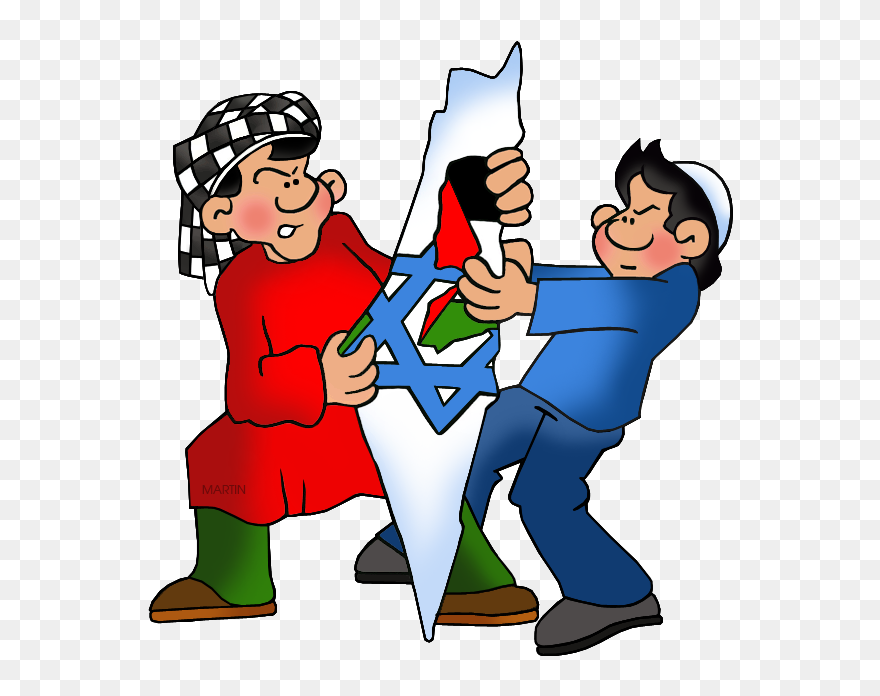 World In Conflict Clipart - Political Cartoon Israeli Palestinian Conflict - Png Download