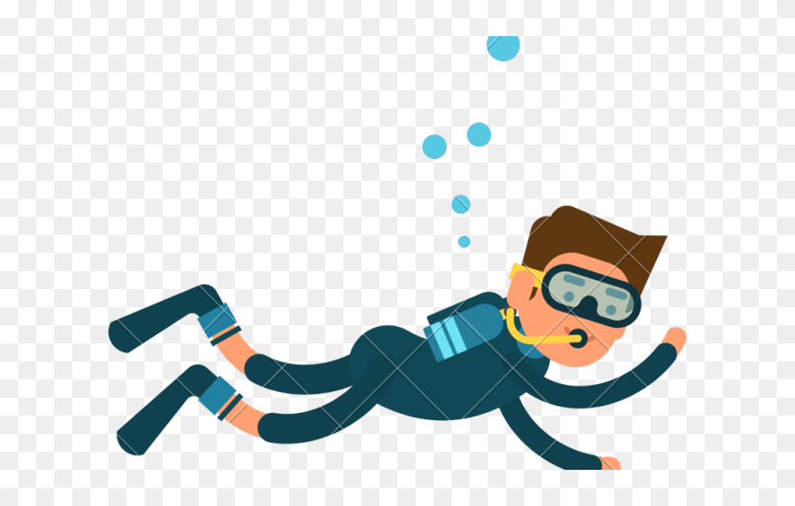 Diver Cartoon - Cartoon Diver Free Clipart - Png Download