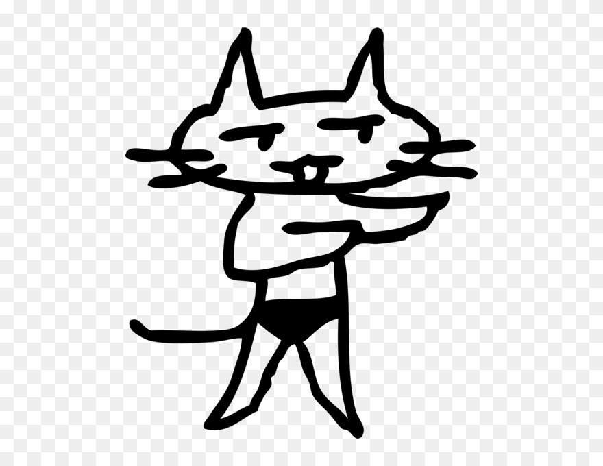 Cat Caricature Drawing - Clip Art - Png Download