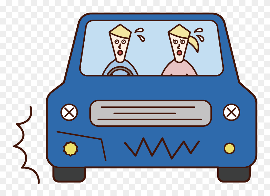 Illustration Of A Car Encountered In A Traffic Accident - Car Clipart