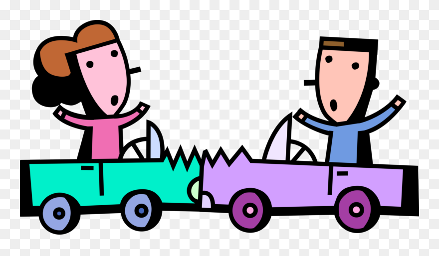 Vector Illustration Of Automobile Motor Vehicle Car - Car Crash Animated Clipart