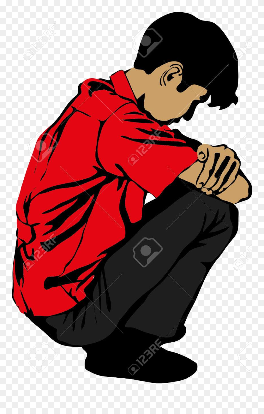 Depressed Man Clipart Image Freeuse Stock Depression - Depressed Sad Man Cartoon - Png Download