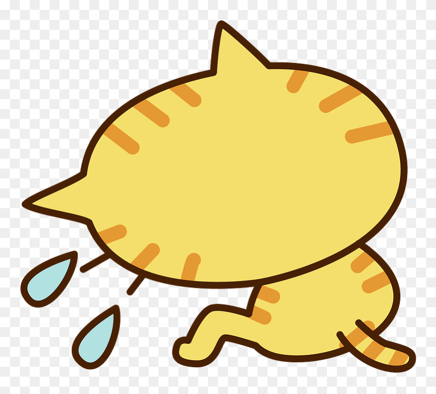 Cat Animal Depressed Clipart - イラスト 落ち込み - Png Download