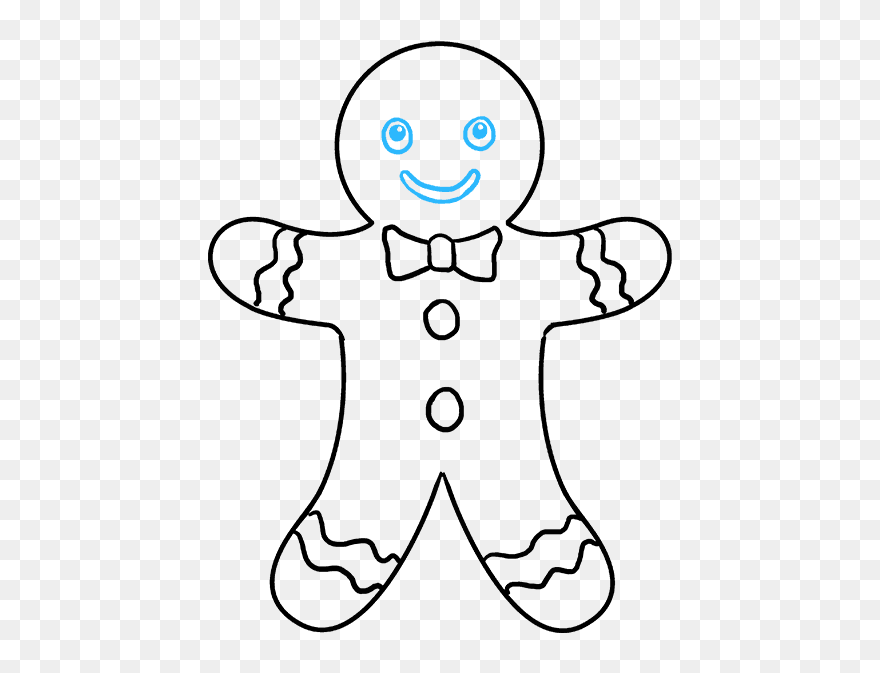 How To Draw Gingerbread Man - Gingerbread Man Easy Drawing Clipart