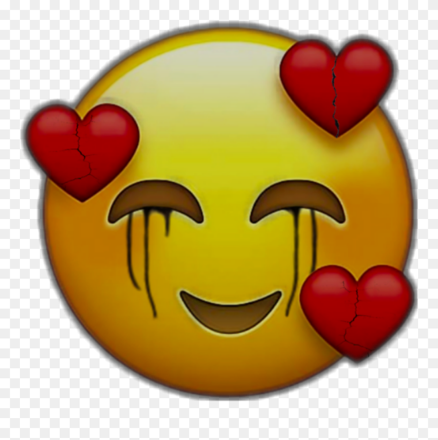 #emoji #aesthetic #grunge #edgy #trippy #rot #sad #depressed - Sad Broken Heart Emoji Clipart