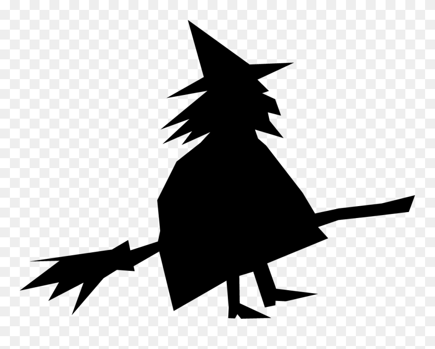 Witch On Broomstick Clipart - Png Download