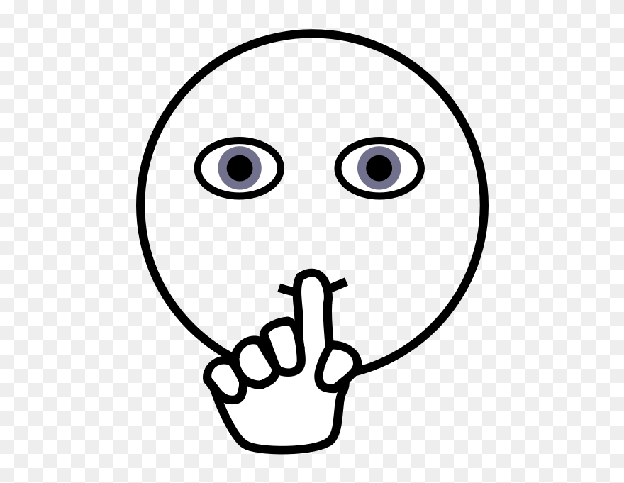 Shhh Icon Vector Illustration - Quiet Clipart Black And White - Png Download