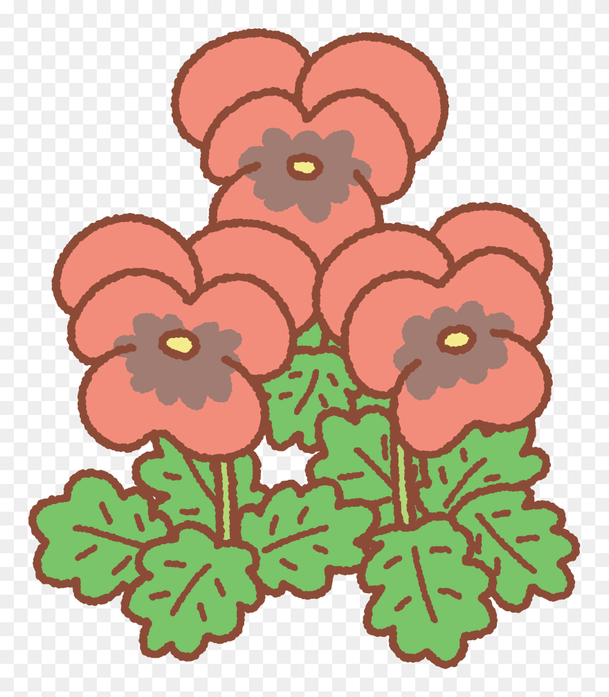 赤いパンジーのフリーイラスト Clip Art Of Red Pansy - Slash And Burn Agriculture Diagram - Png Download