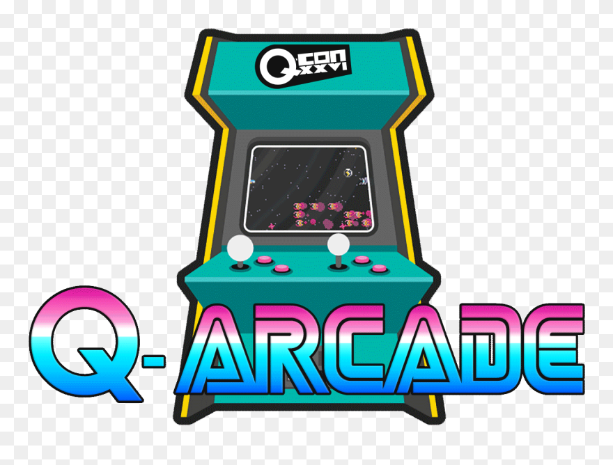 Q-arcade Logo - Video Game Arcade Cabinet Clipart
