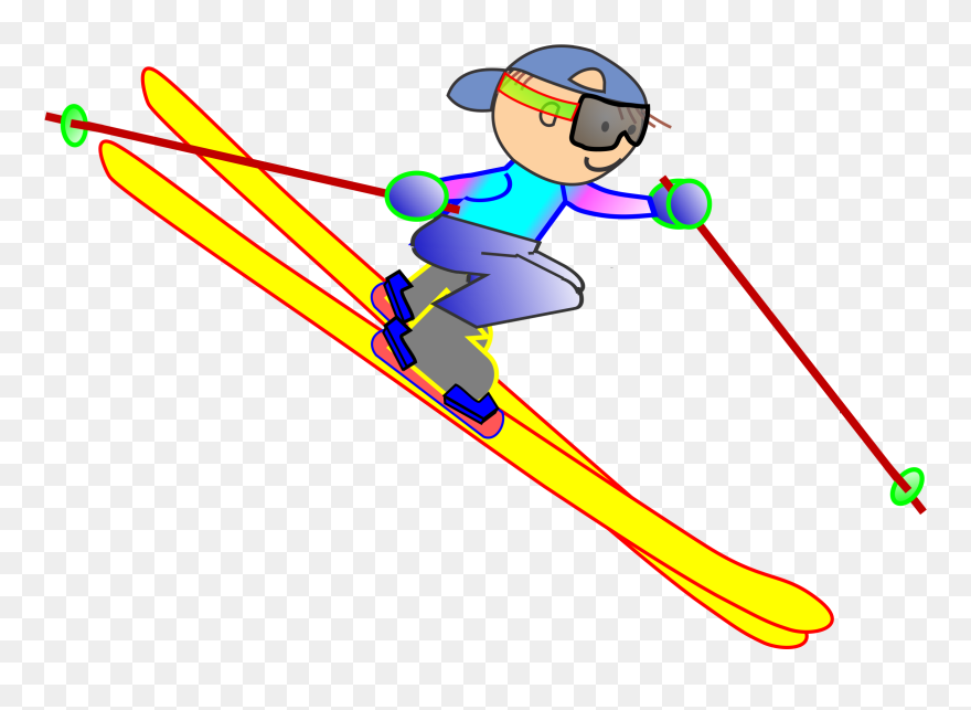 Skiing Downhill Clip Art - Png Download