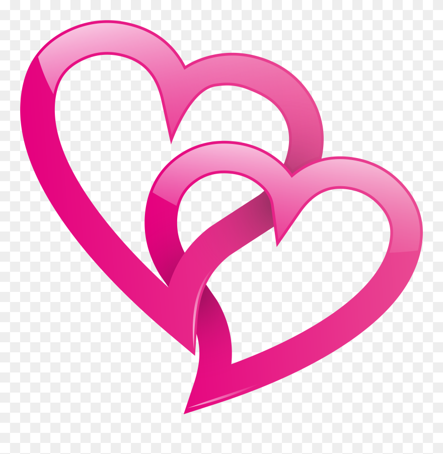 Pink Double Heart Png Clip Art Image Transparent Png