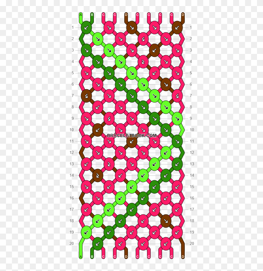 Watermelon Soo Cool - 8 String Diamond Pattern Friendship Bracelet Clipart