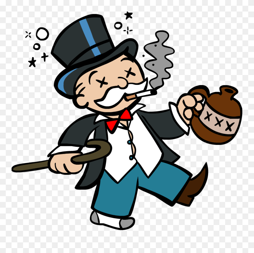 Fishing Clip Drunk - Rich Uncle Pennybags Clipart - Png Download