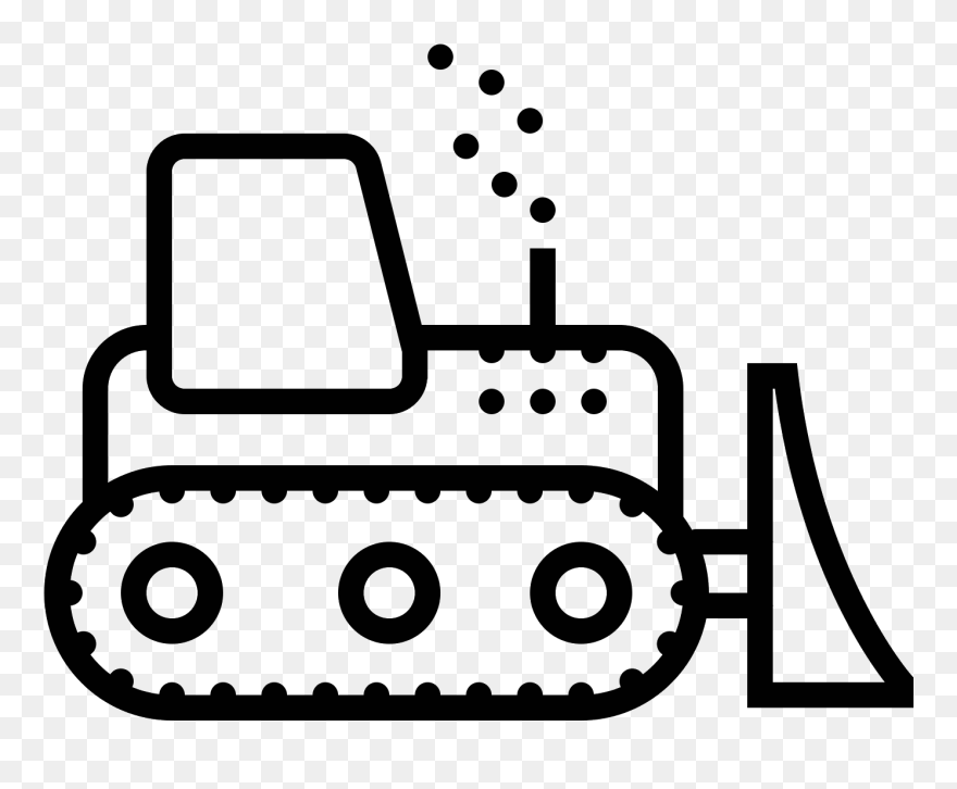 Dozer Vector Black And White Clipart