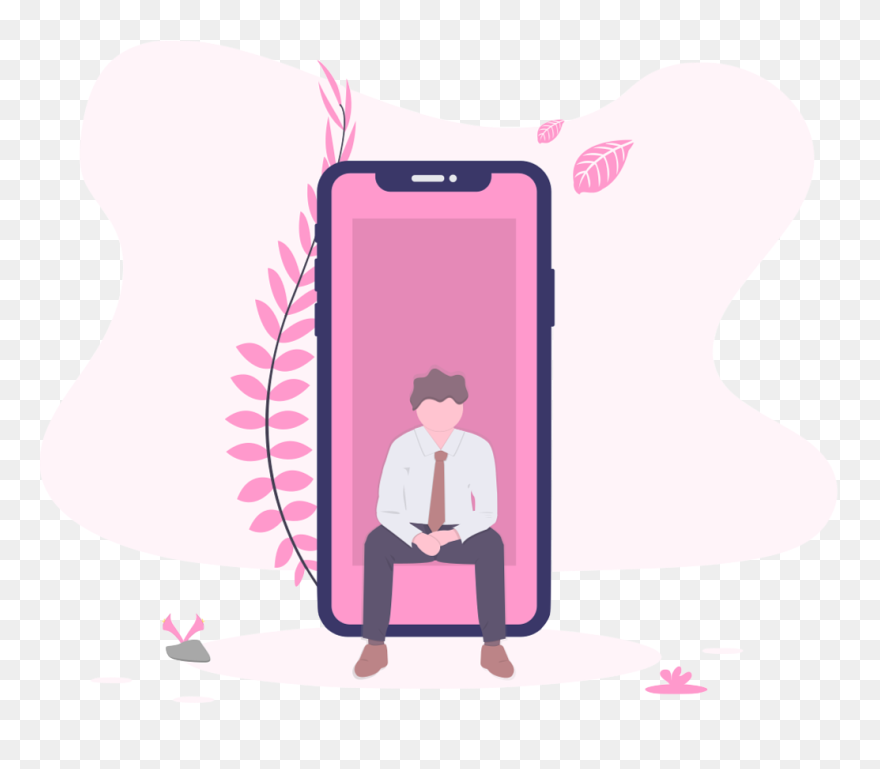 Mobile Figure - Social Media Marketing Clipart
