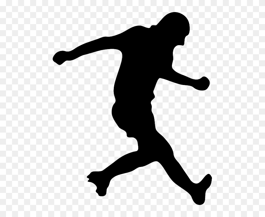 American Football Player Clip Art - Soccer Player Silhouette - Png Download