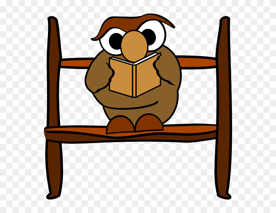 Owl Reading A Book - Animasi Buku Png Clipart