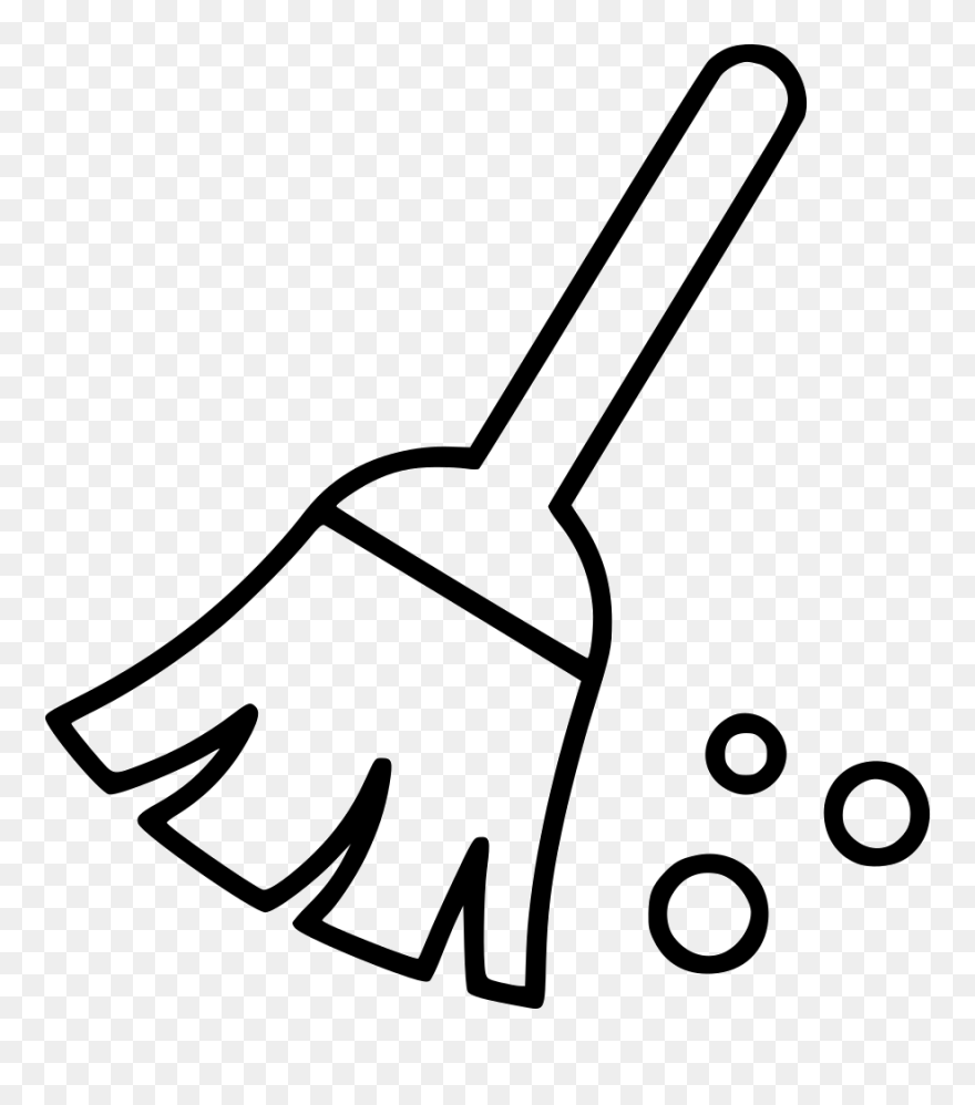 Broom Cleaning Sweep Cleaning Office - Broom Clipart Black And White - Png Download
