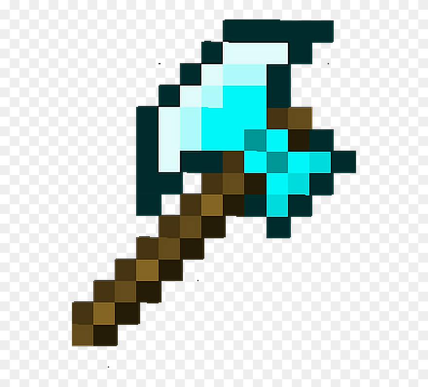 Axe Clipart Minecraft Diamond - Enchanted Minecraft Diamond Axe - Png Download