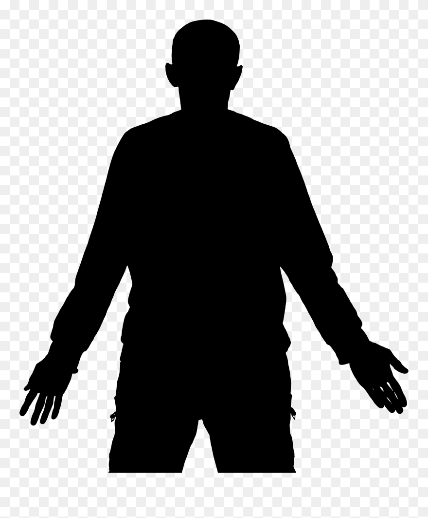 Clipart - Man Opening Arms Silhouette - Png Download