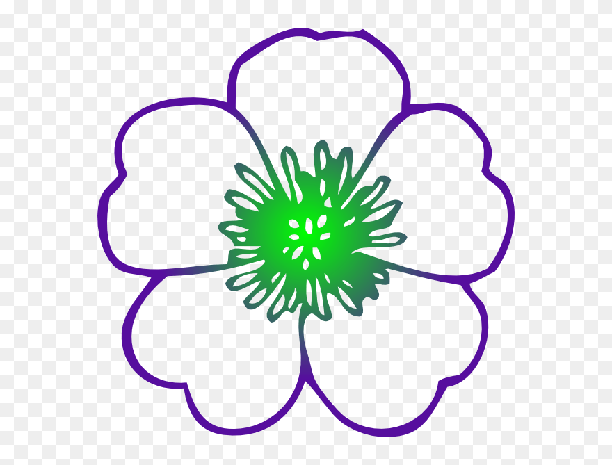 Hibiscus Flower Outline - Drawing Of Simple Flowers Clipart