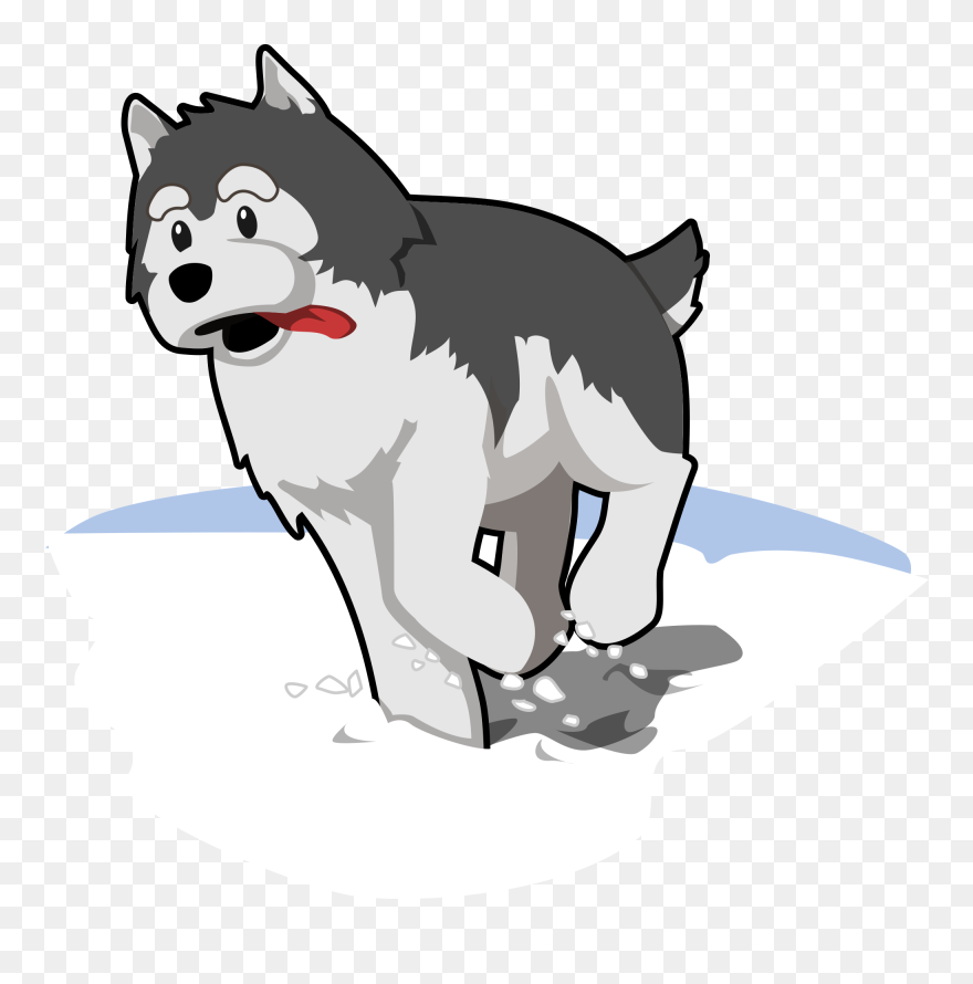 Husky Running In Snow Svg Clip Arts - Running Husky Clipart - Png Download