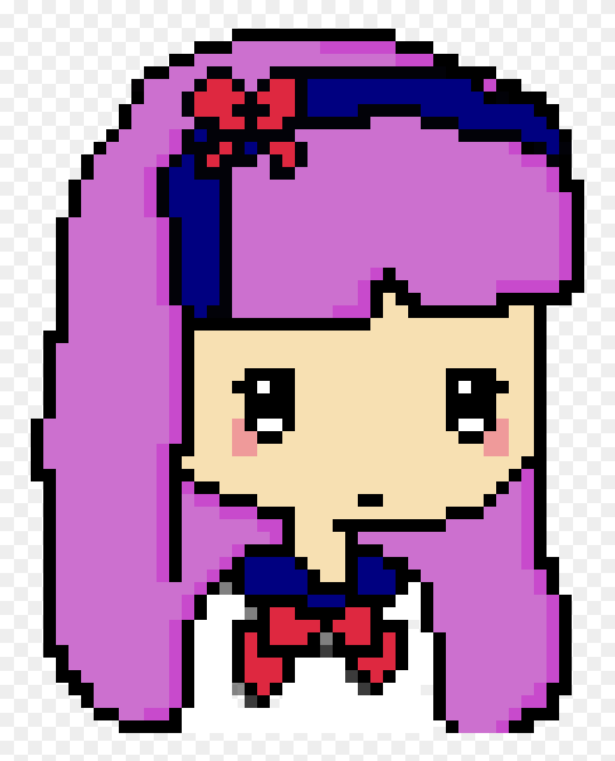 Anime School Girl - Cute Anime Pixel Art Clipart