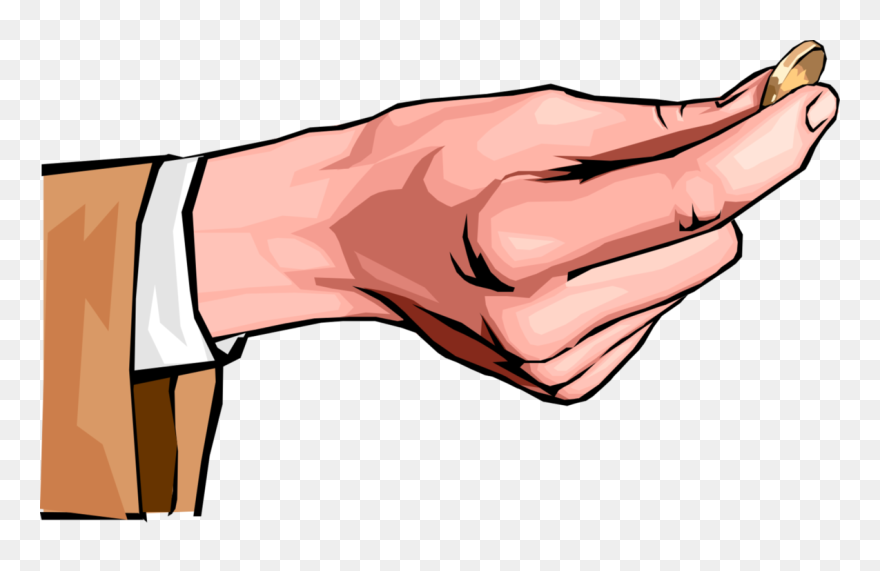 Coin Clipart Hand Holding - Hand Holding A Coin - Png Download